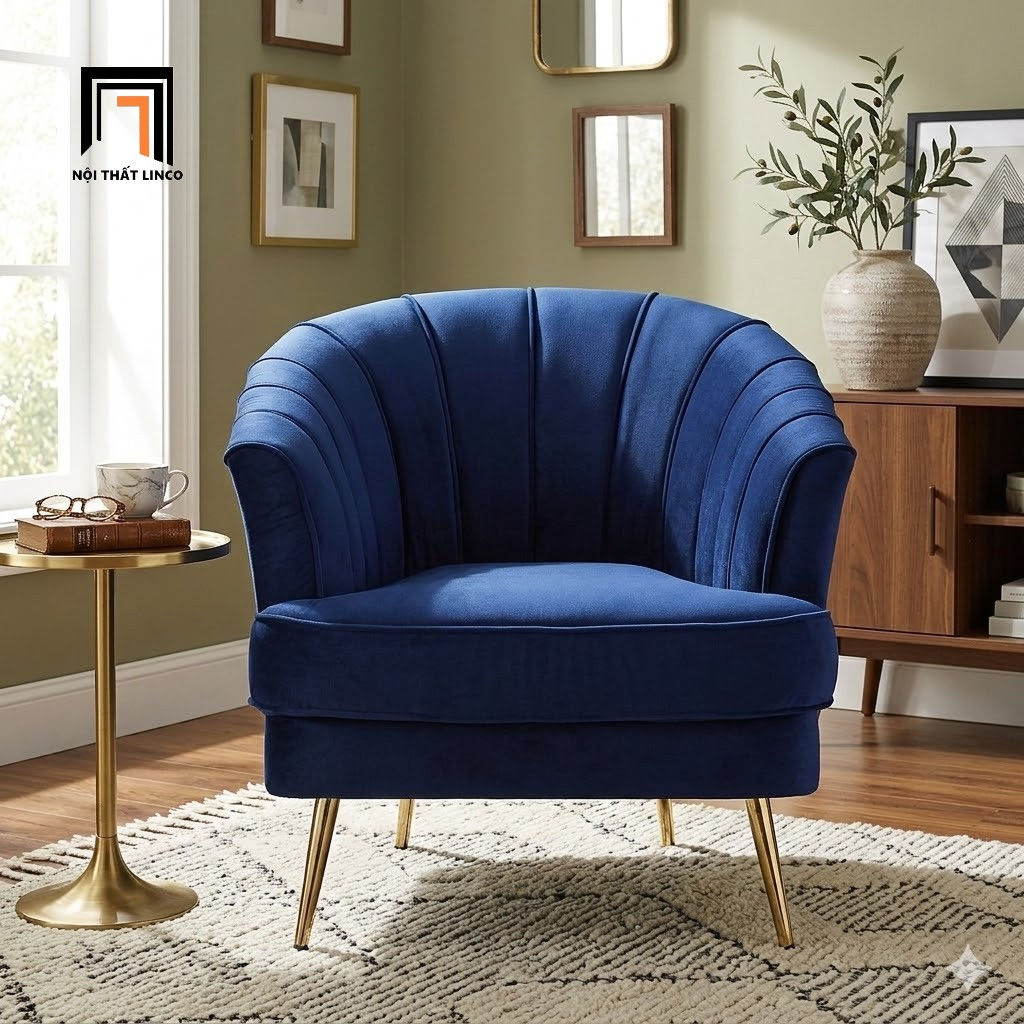 sofa đơn xanh đậm