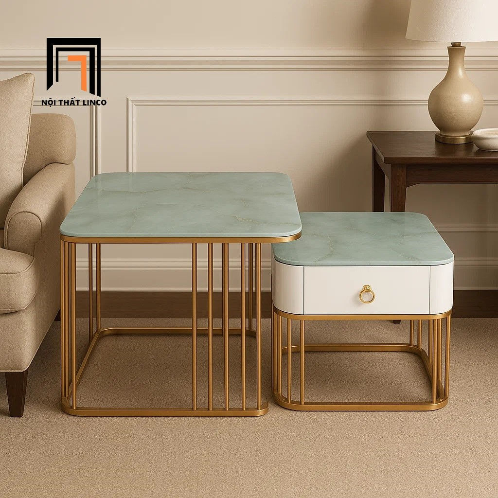 Cặp bàn đôi mặt kính BTPK93 Erwin phòng khách chung cư