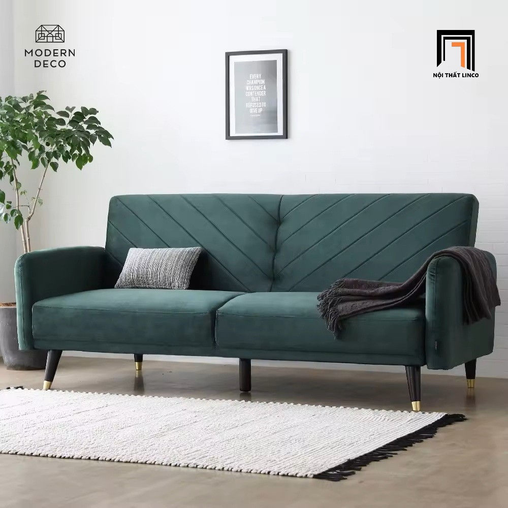 sofa giường xanh lá