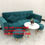 Thumbnail: Bộ bàn ghế sofa giường đa năng xanh lá cây cổ vịt dài 2m