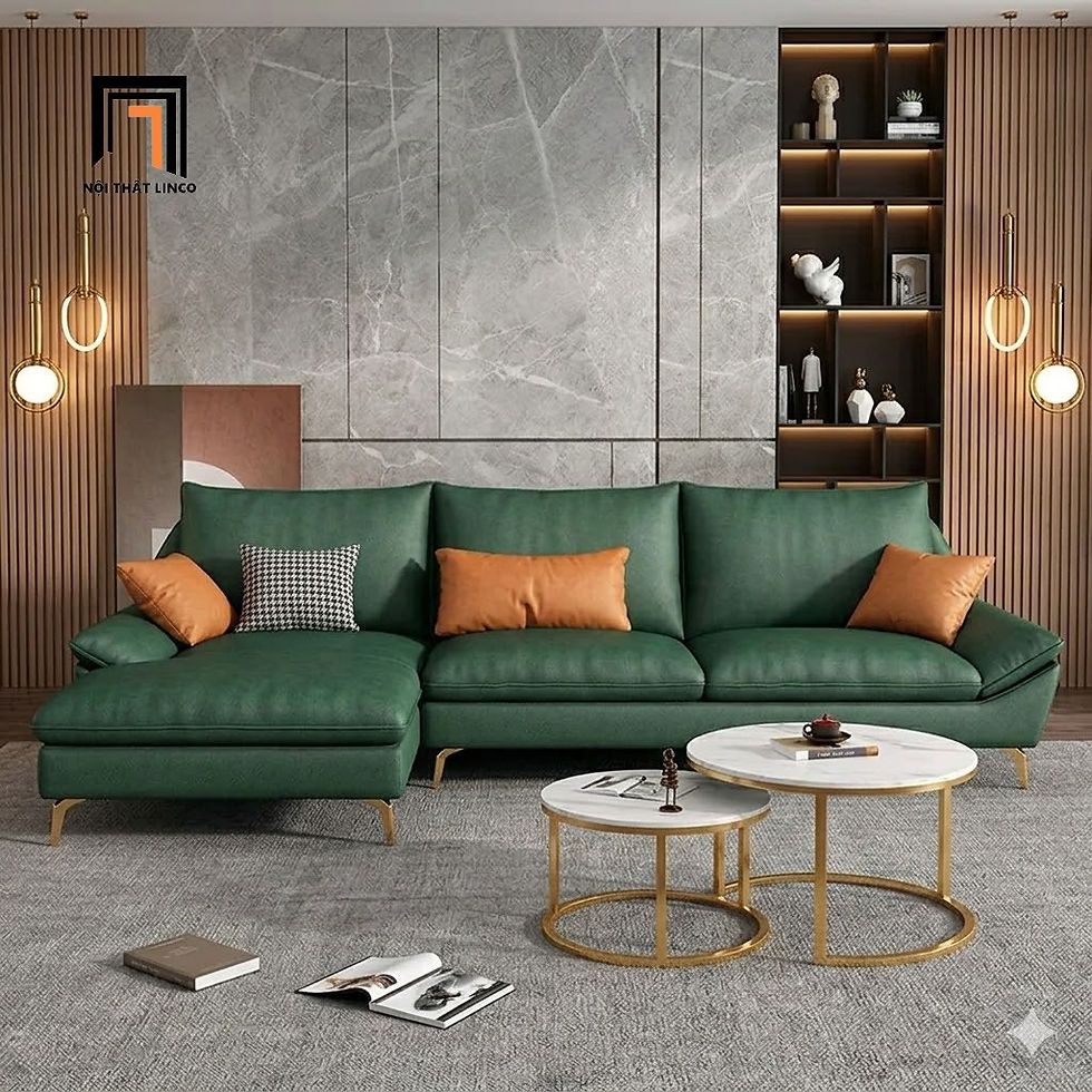 bộ ghế sofa góc da