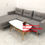 Hình thu nhỏ: Bộ bàn ghế sofa góc L 2m2 x 1m6 xám ghi trắng đẹp giá rẻ