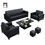 Hình thu nhỏ: Ghế sofa băng văn phòng BT277 Custer 1m83 da simili đen