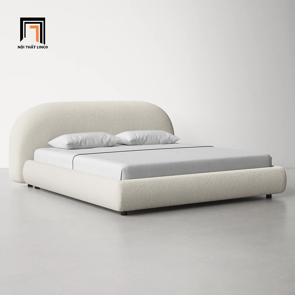 Hình thu nhỏ: Giường ngủ bo cong đẹp GN63 Sadarius vải nhung xanh lá