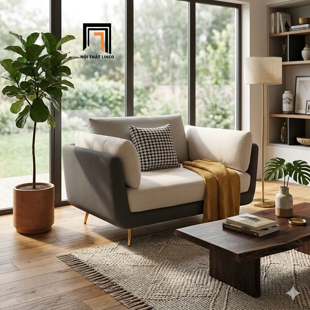 sofa đơn chân inox