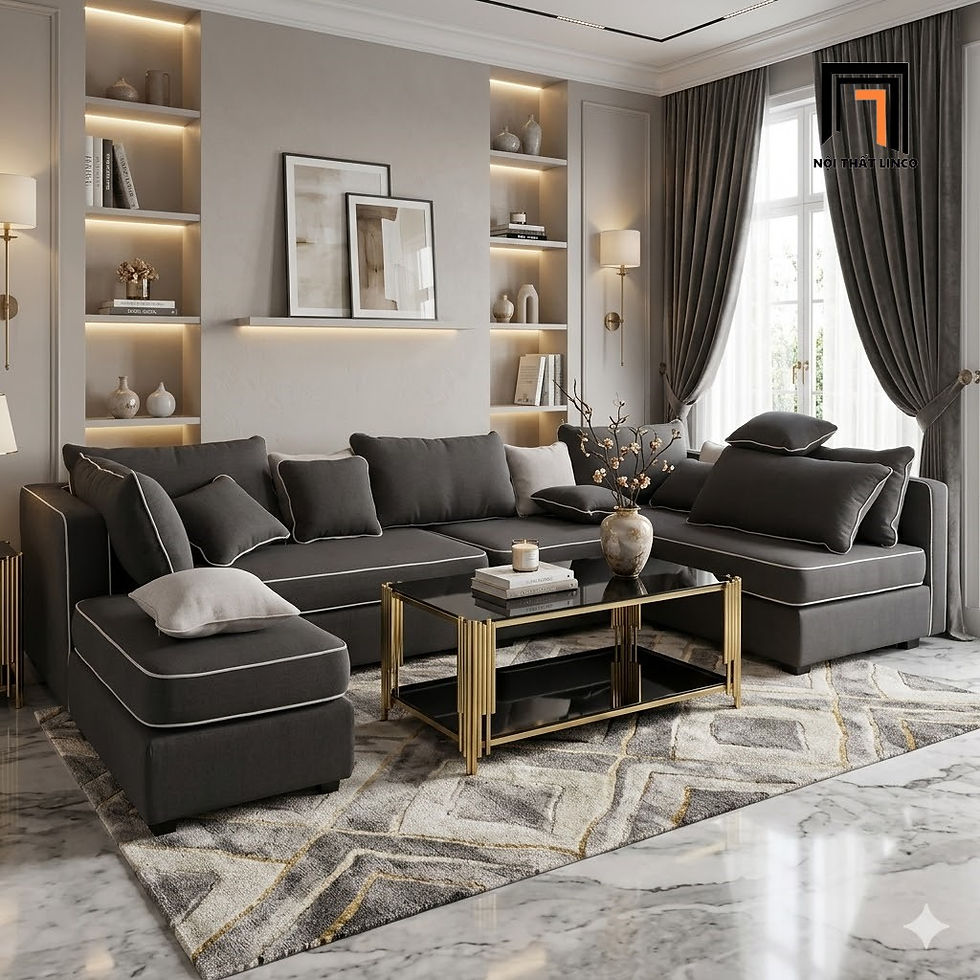 bộ ghế sofa xám đậm