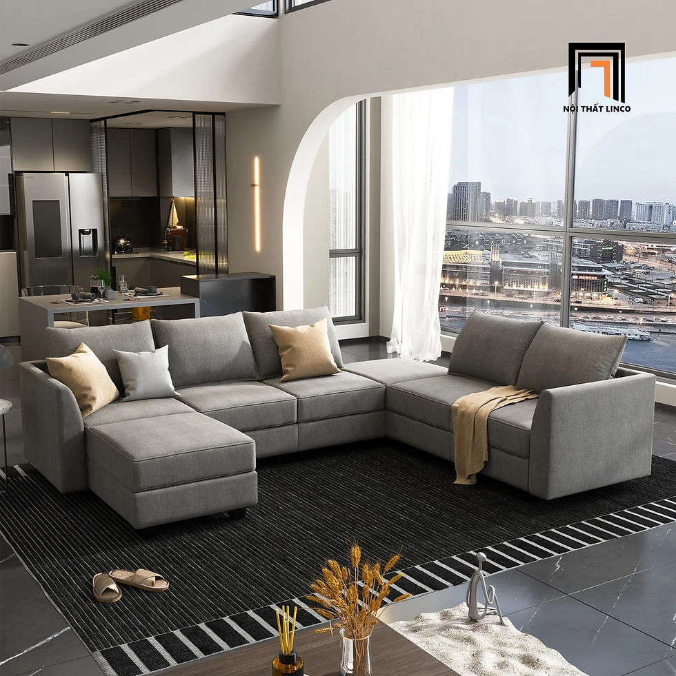 Hình thu nhỏ: Set ghế sofa chữ U giá rẻ UT29 Balin phòng khách gia đình