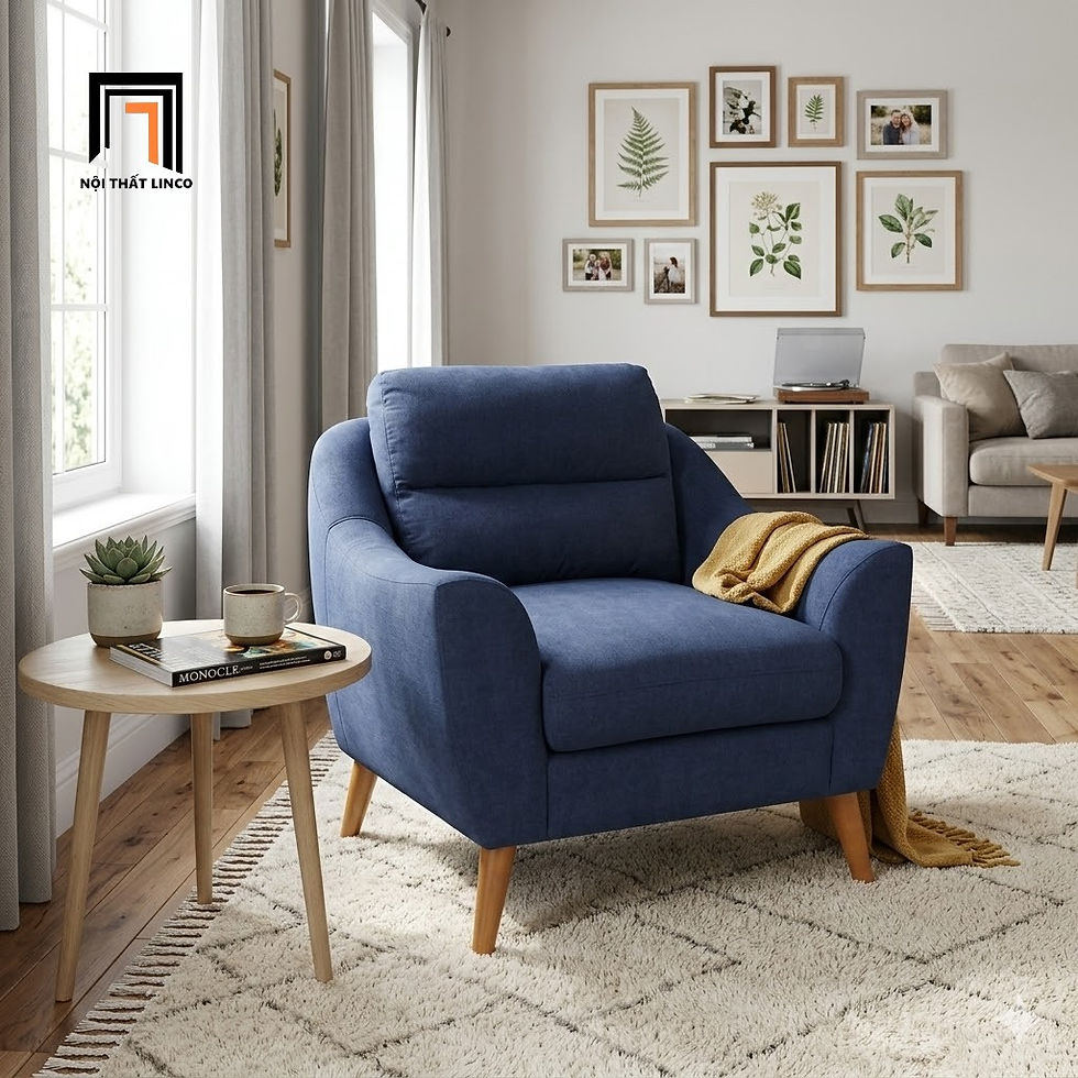 sofa đơn xanh đậm