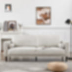 sofa băng da xám trắng