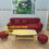Hình thu nhỏ: Bộ ghế sofa băng giá rẻ | Sofa màu đỏ đô đậm dài 1m9 vải bố
