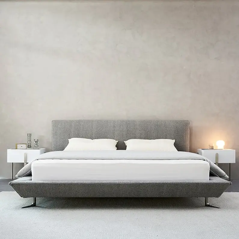 Hình thu nhỏ: Giường ngủ bọc nỉ xám GN61 Amaya chân inox cao cấp