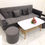 Hình thu nhỏ: Bộ ghế sofa băng bật giường nằm dài 2m màu xám đen