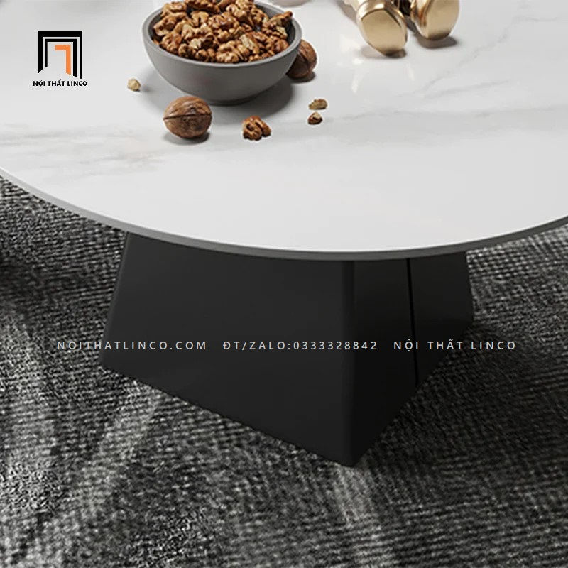 Hình thu nhỏ: Bàn sofa tròn mặt đá 60cm cao cấp BSF29 Lammo phối màu