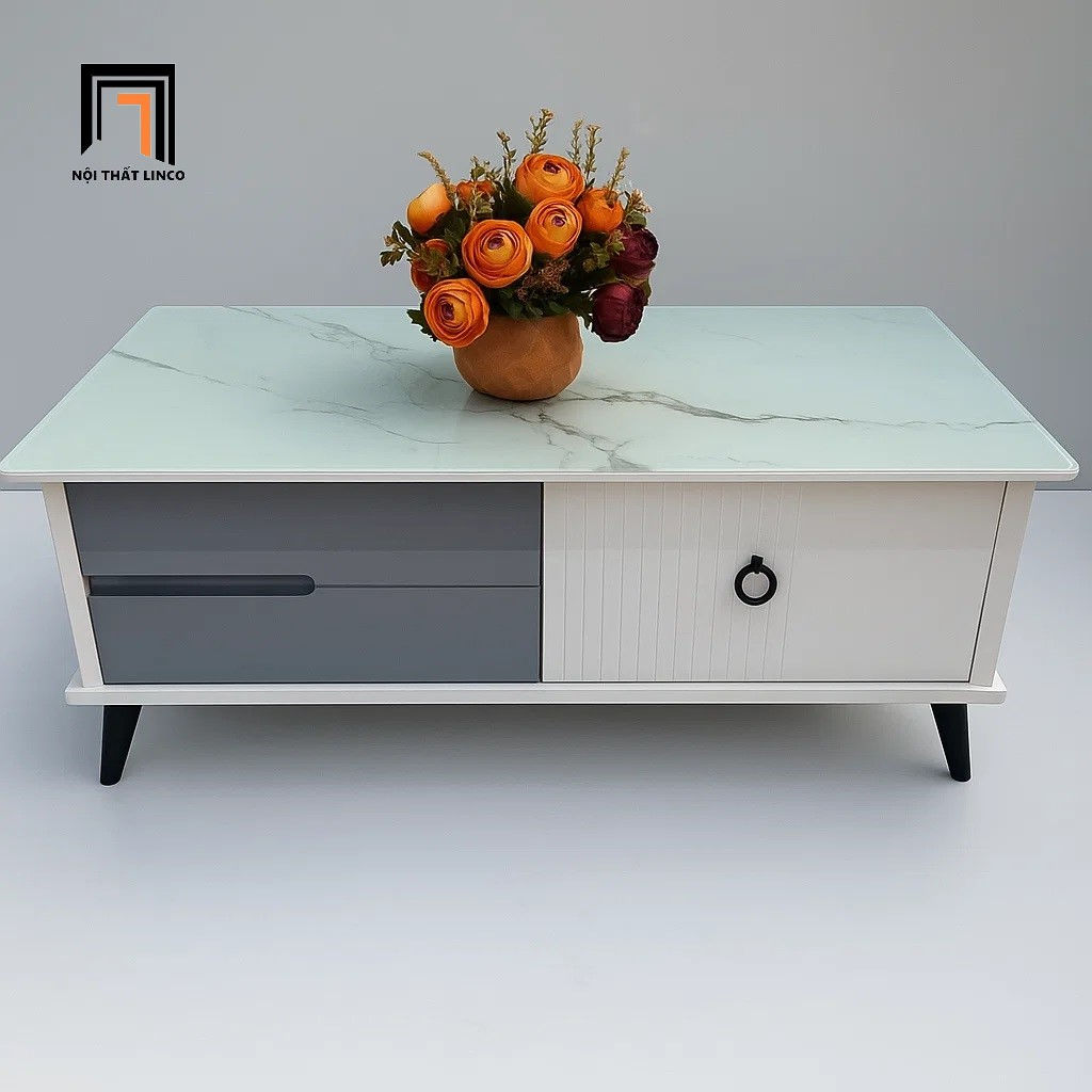 Bàn trà mặt kính giá rẻ BTPK43 Taida 1m x 50 cho gia đình