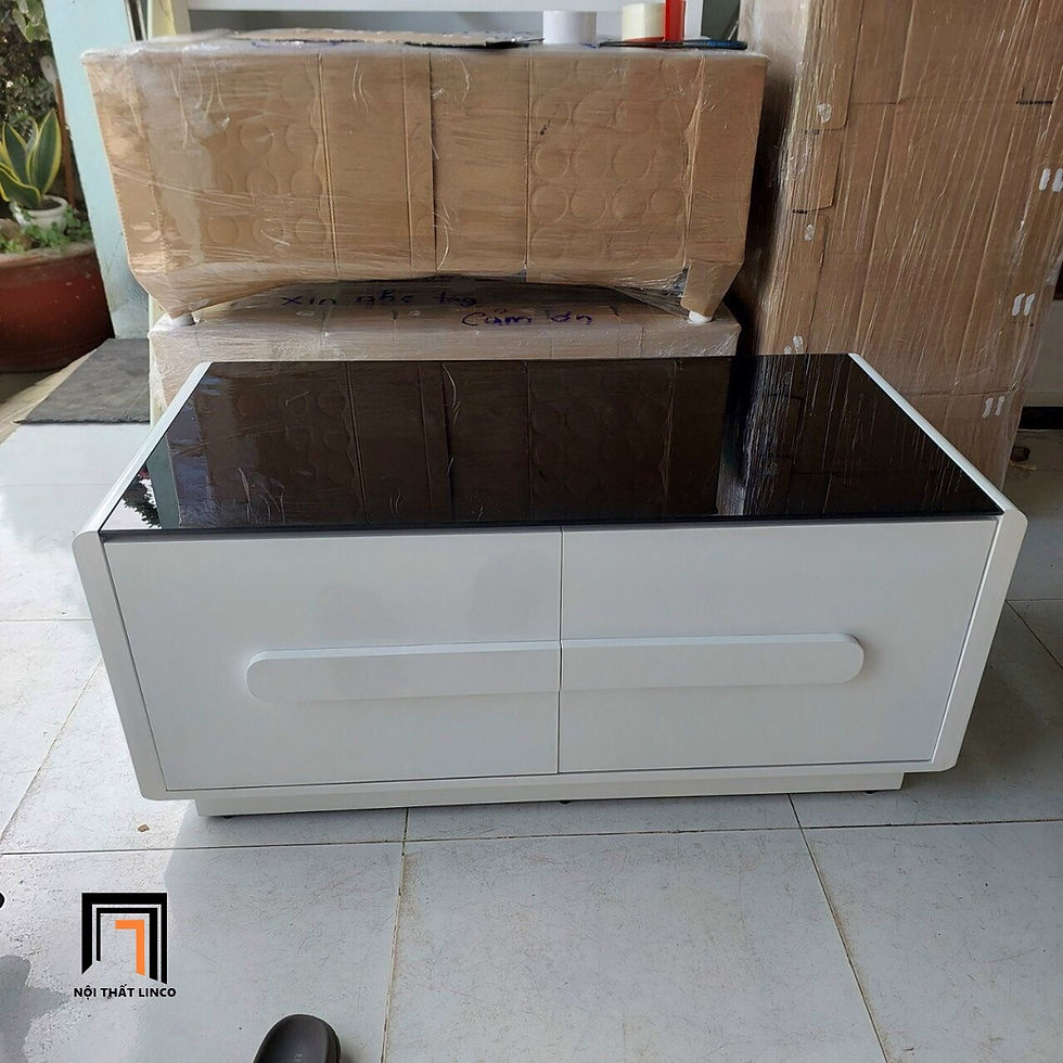 Hình thu nhỏ: Bàn sofa 1m căn hộ chung cư BTPK42 Adamu hộc kéo trắng