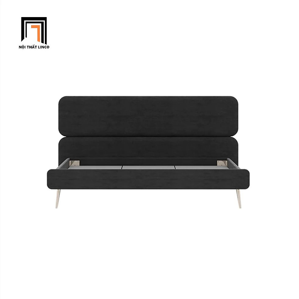 Hình thu nhỏ: Giường ngủ màu đen vải nỉ GN46 Daryl 1m6 cho chung cư