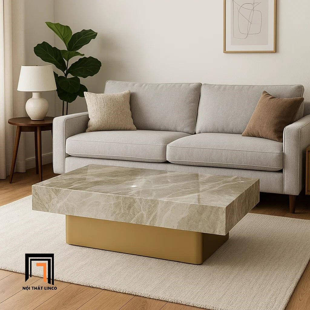 Bàn sofa phòng khách mặt đá cao cấp BTPK96 Latham 1m2