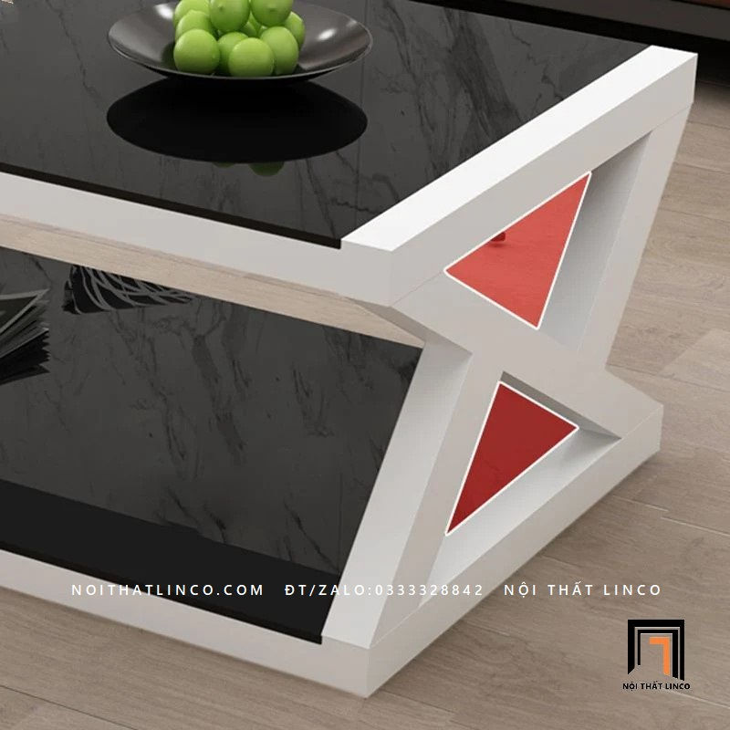 Hình thu nhỏ: Bàn sofa chữ X BSF2 Trestle mặt kính 2 tầng giá rẻ