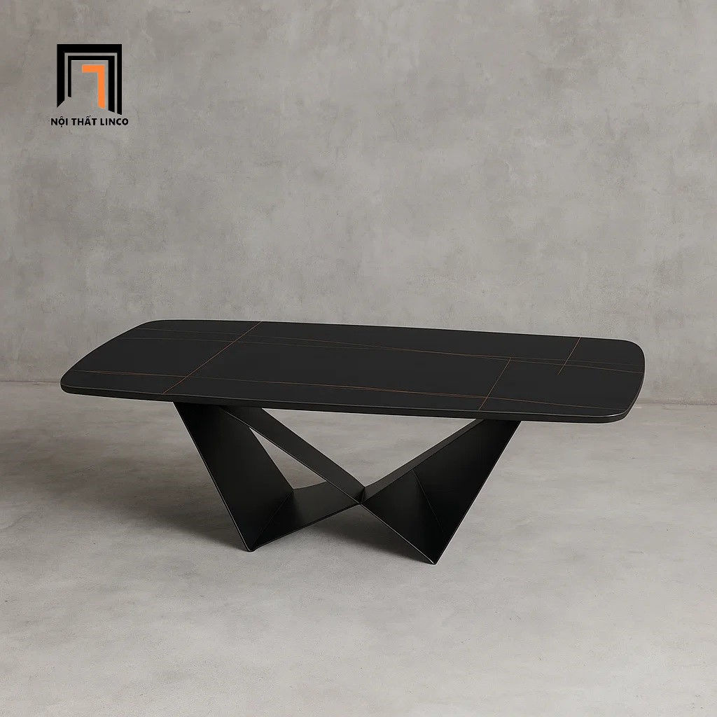 Bàn trà kiểu dáng hiện đại BTPK87 Rion mặt đá đen cao cấp