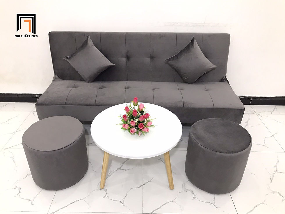 Hình thu nhỏ: sofa xám đậm vải nhung