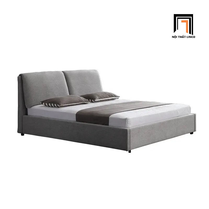 Hình thu nhỏ: Giường ngủ màu xám vải nỉ GN31 Beacon 1m6 x 2m giá rẻ