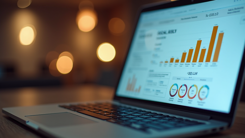 Close-up view of a laptop screen showing social media analytics for event promotion
