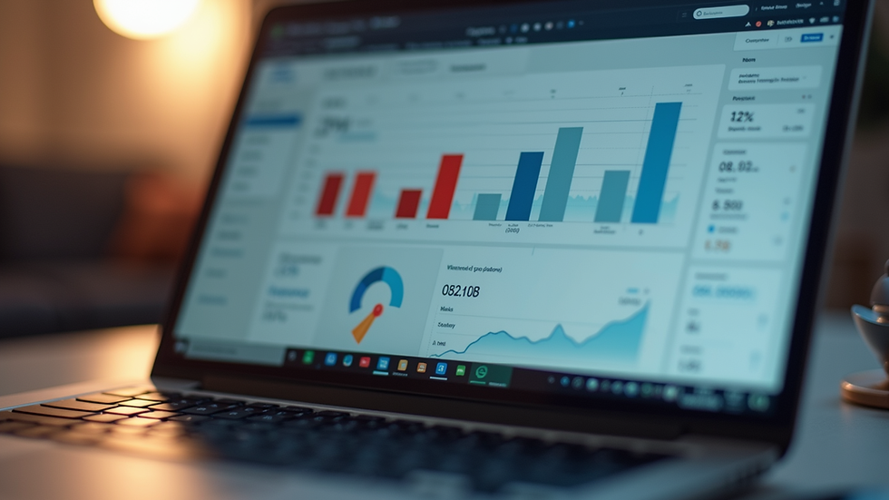Close-up of a laptop screen showing social media analytics dashboard