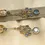 Thumbnail: Vintage Miriam Haskell Sapphire Blue Crystal Chandelier Clip On Earrings