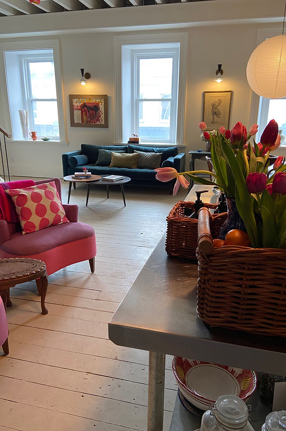 seating area off of the flour mill kitchen