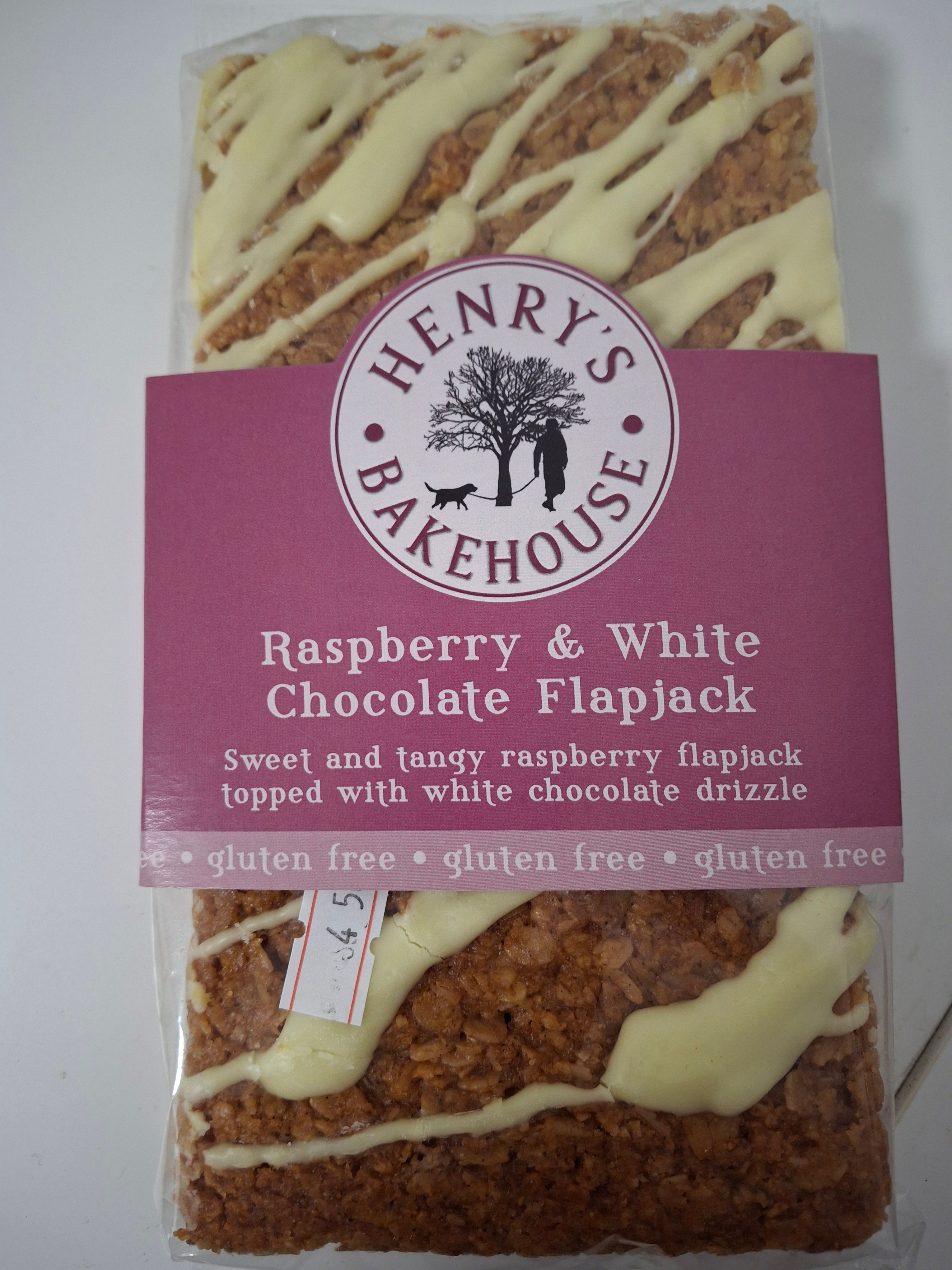 Henry's Gf Rasp & White Choc Flapjack