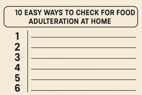 10 Easy Ways to Check for Food Adulteration at Home
