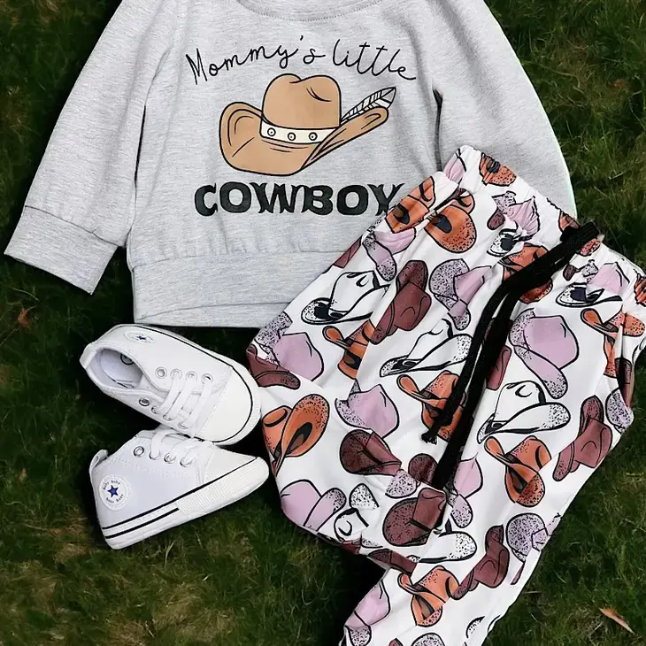 "MOMMY'S LITTLE COWBOY" BABY SET