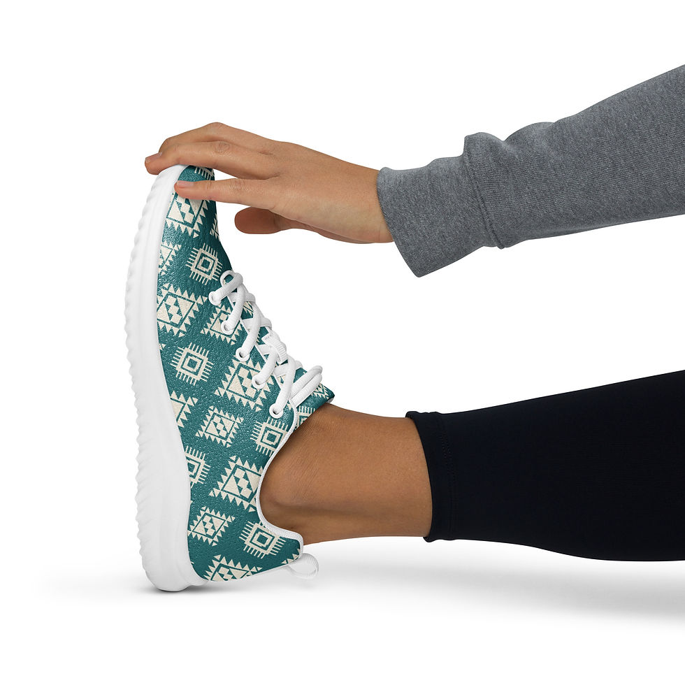 Thumbnail: Western Teal Aztec Women’s Athletic Tennis Shoes