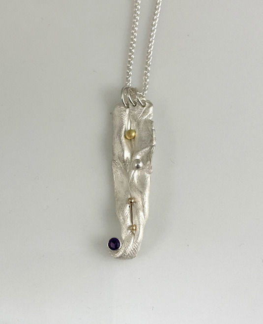 IN STOCK--Silver-Gold-Amethyst
