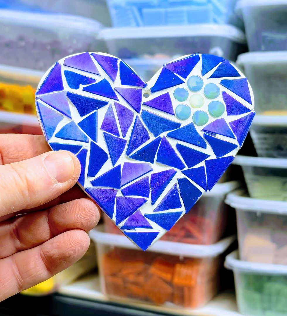Thumbnail: WS Iridescent Blue Love Heart Mosaic Kit