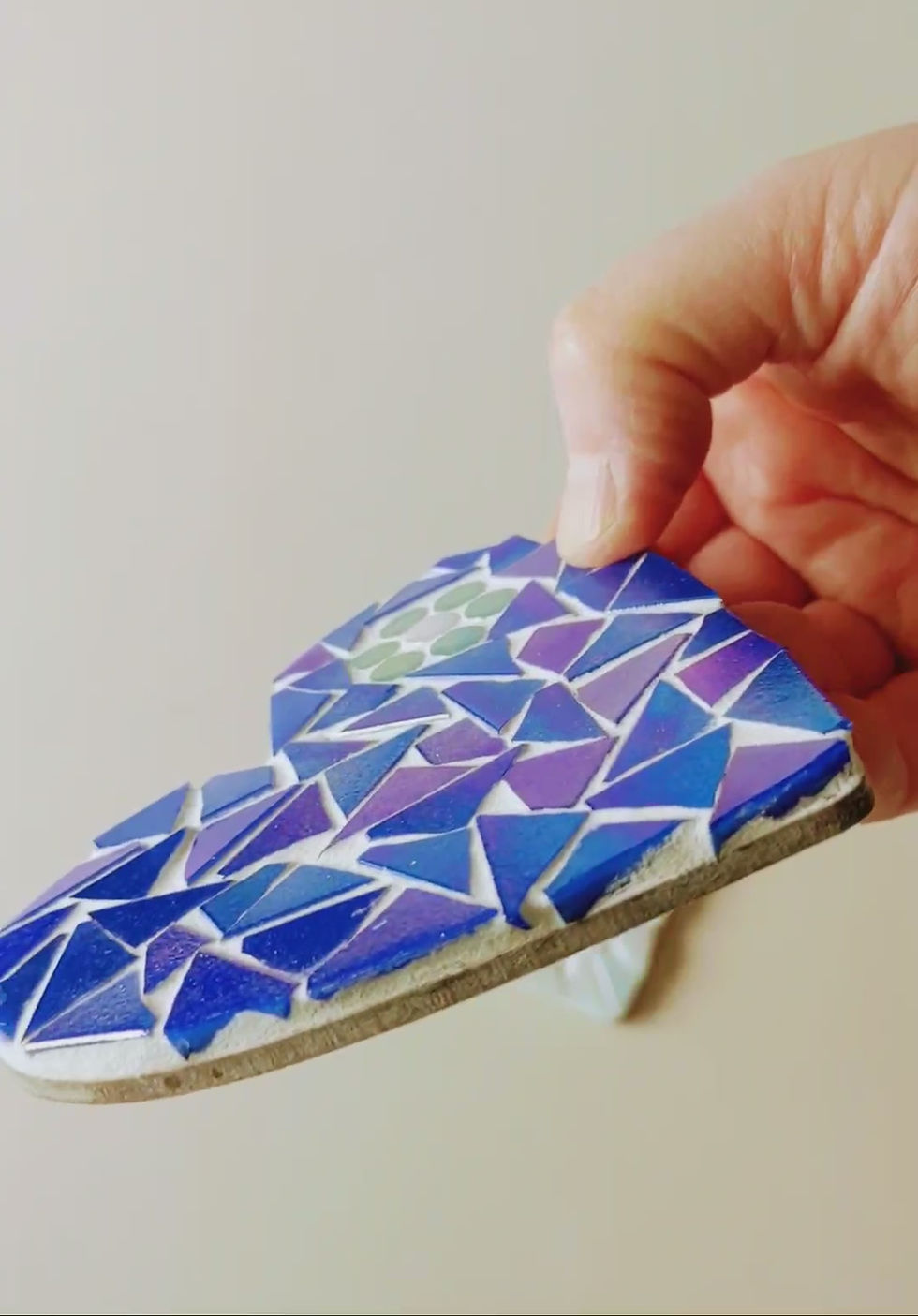 Thumbnail: White Iridescent Love Heart Mosaic Kit