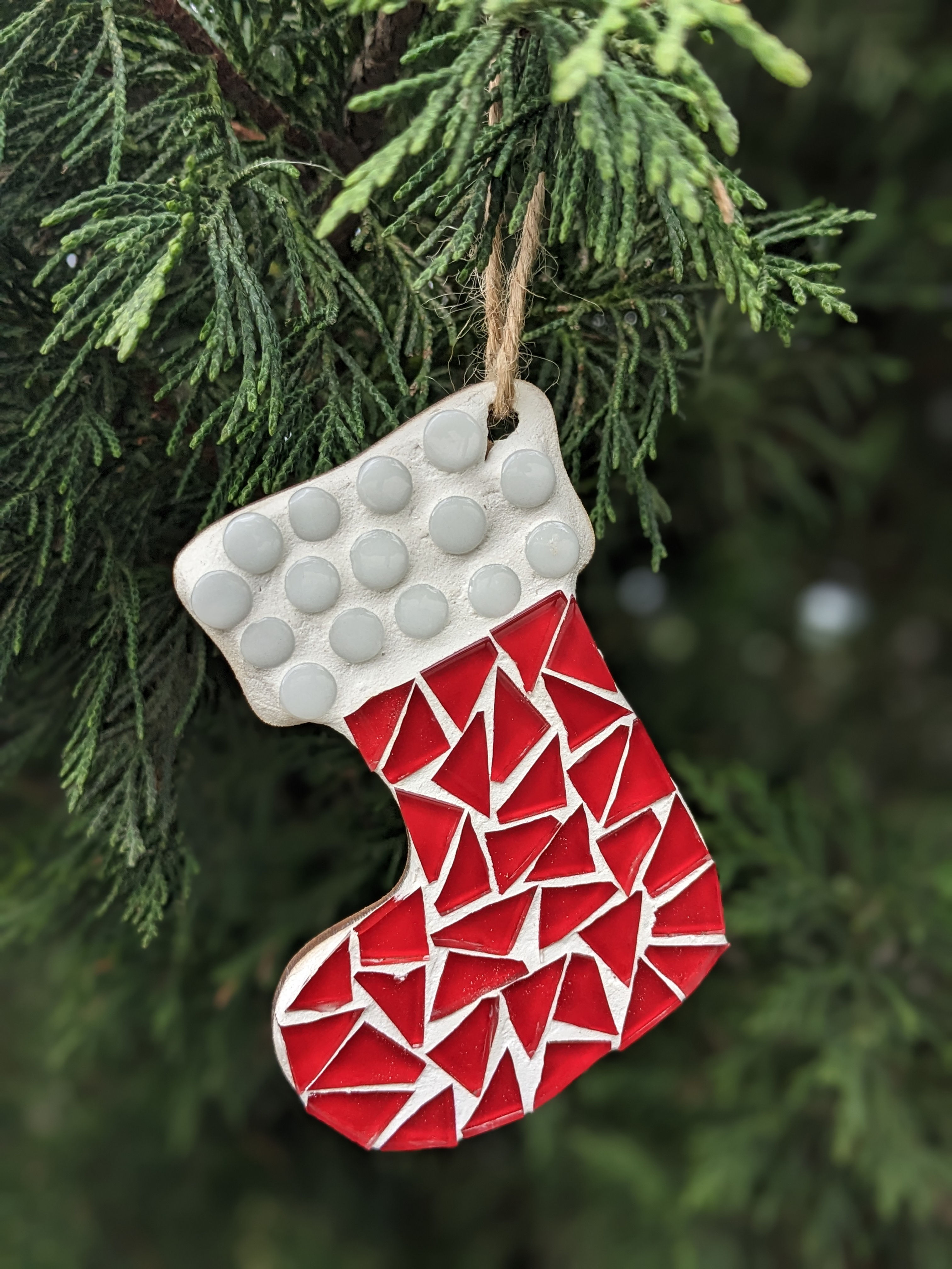 Red Christmas Stocking Mosaic Kit
