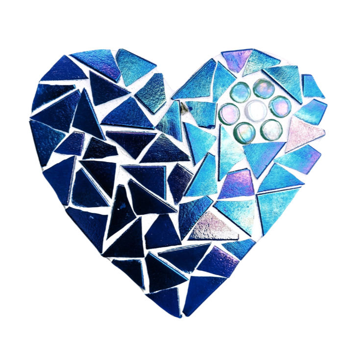Thumbnail: WS Iridescent Blue Love Heart Mosaic Kit