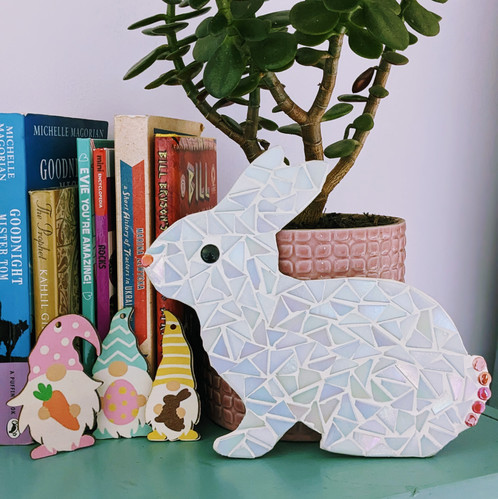 Bunny Rabbit DIY Mosaic Kit - White Iridescent | Montet Designs