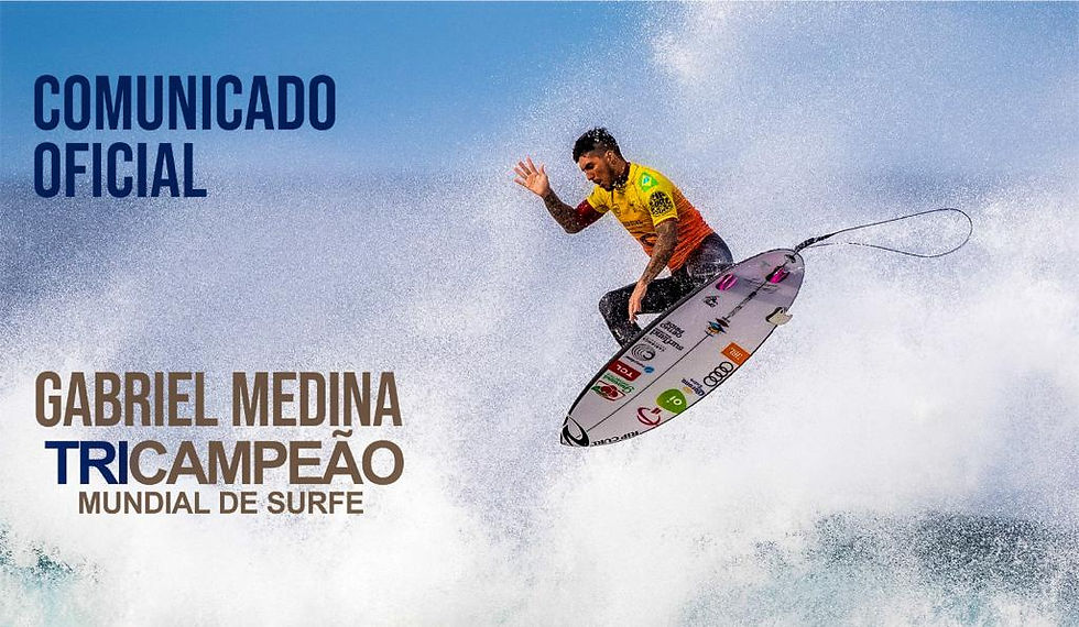 Comunicado Oficial de Gabriel Medina. Tricampeão está fora do Havaí. 