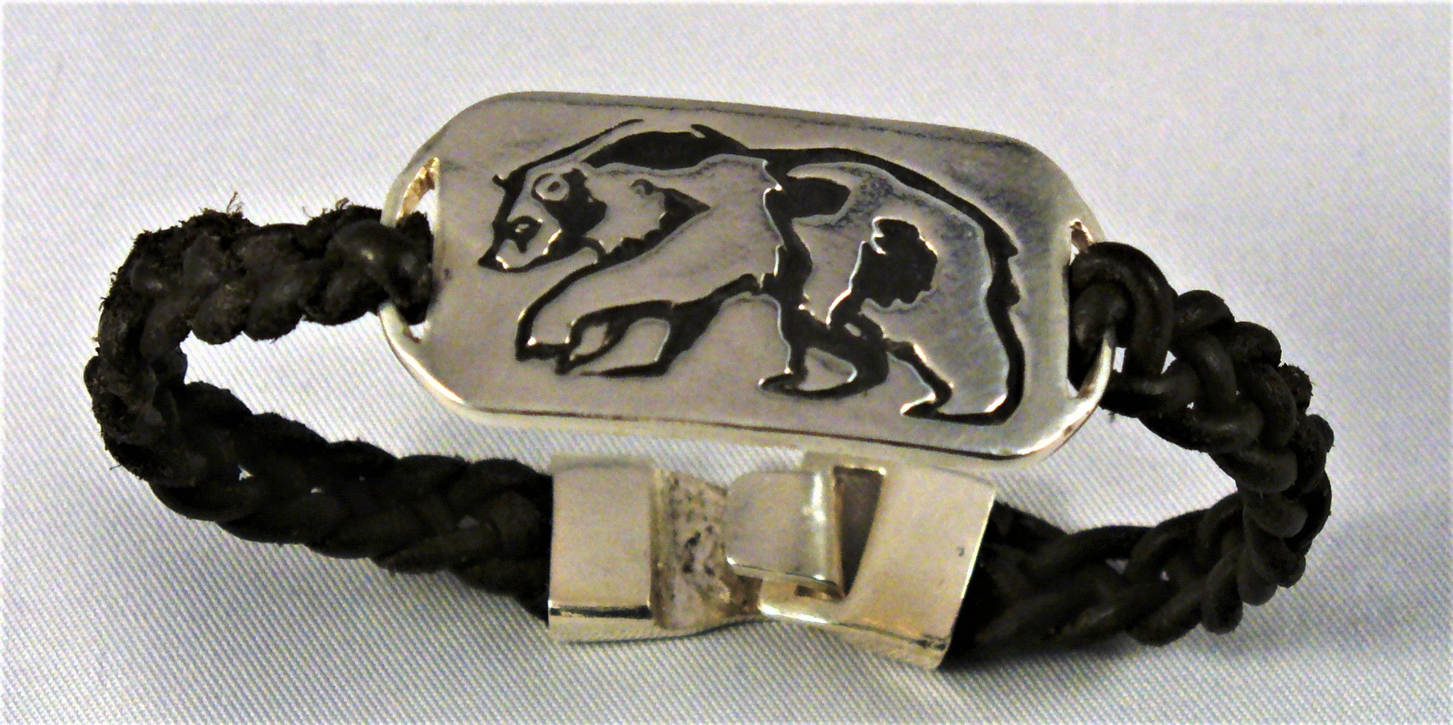 Silver Bear Spirit Totem Bracelet