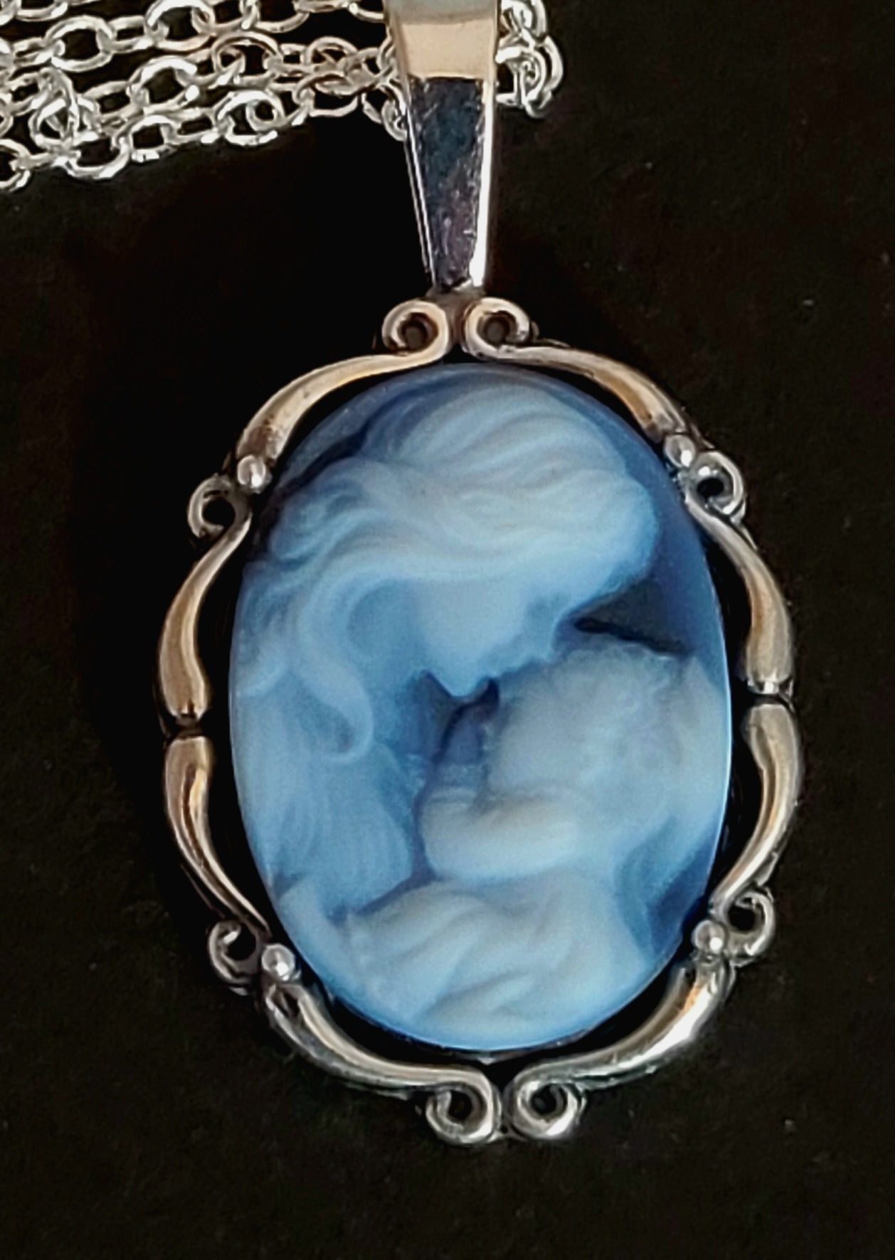 Carved Agate Cameo Mother and Child