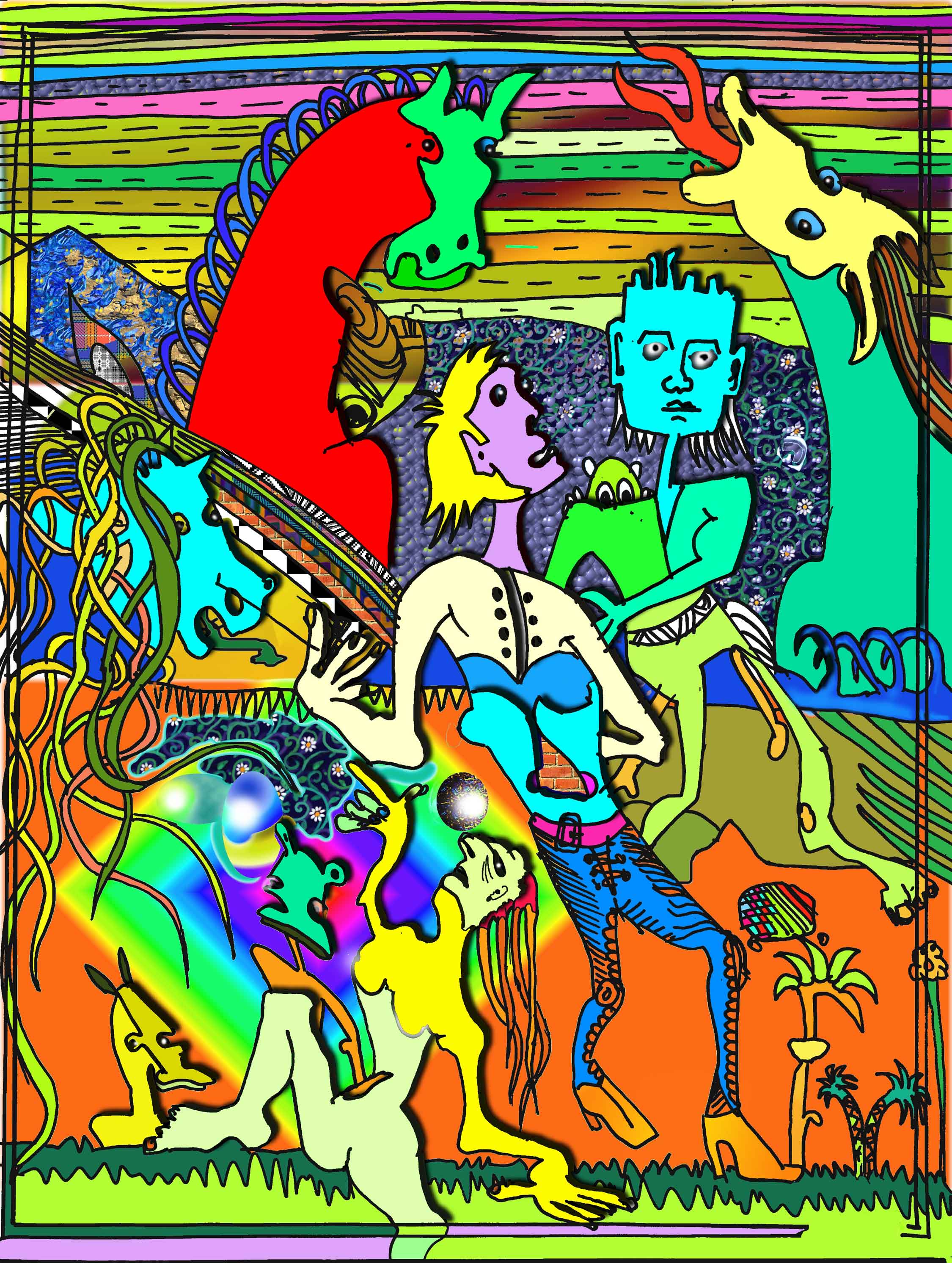 red-horse-with-green-head