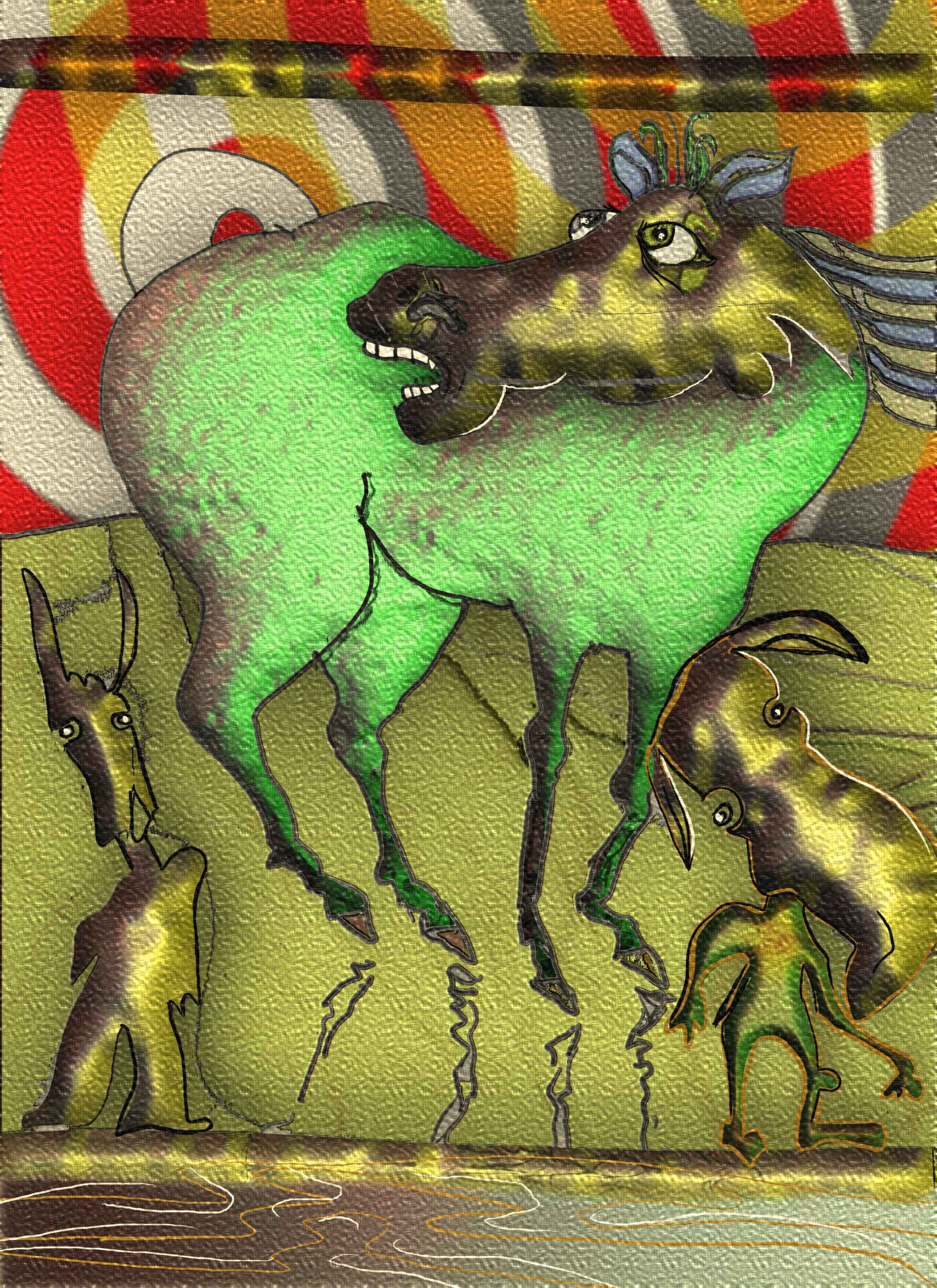 animals-green-horse