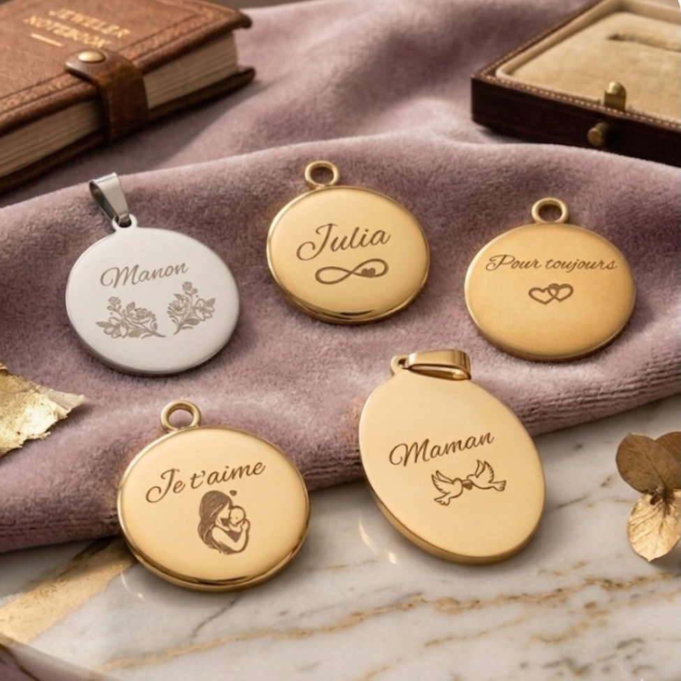 Miniature : gravure pour bijoux mèche de cheveux souvenir personnalisé