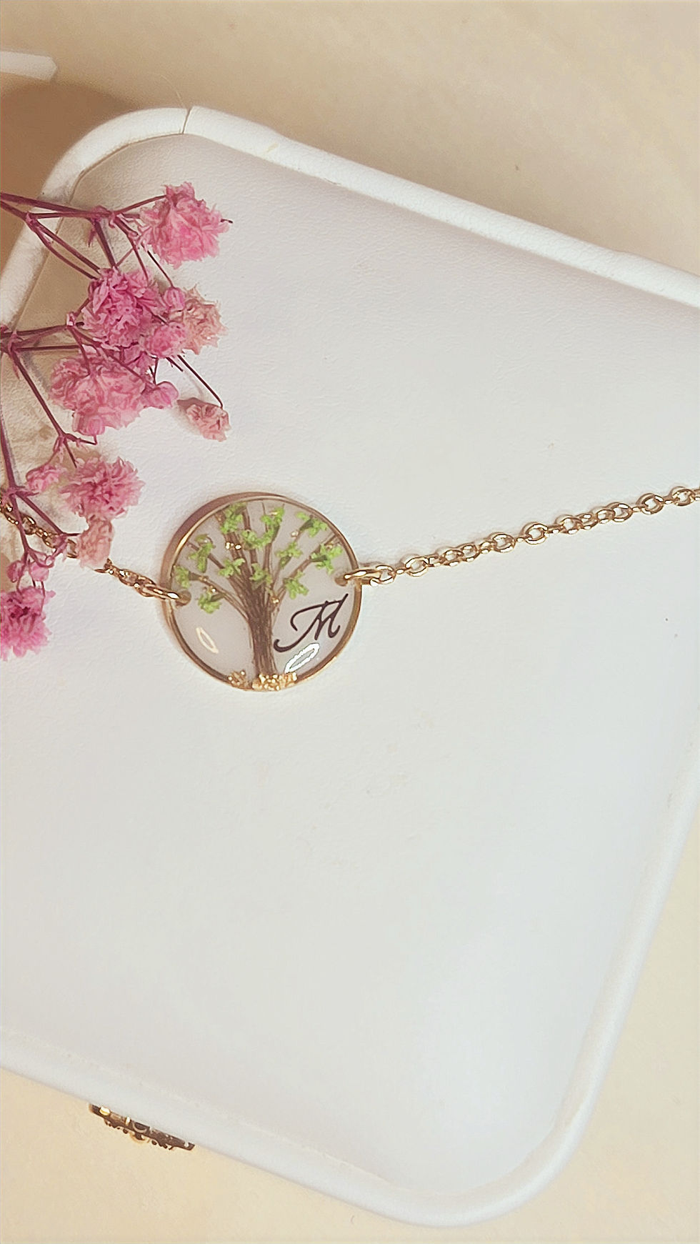 Bracelet avec cheveux en arbre de vie souvenir pour femme