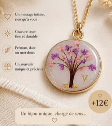 bijou avec message intime gravé au laser