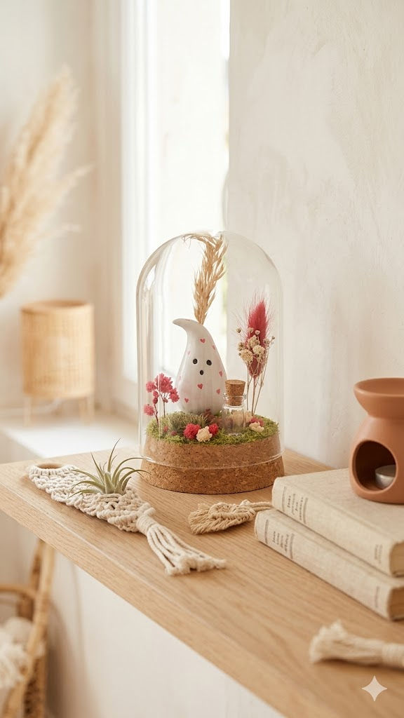 cloche en verre personnalisé pour souvenir d'un être cher avec mèche de cheveux défunt