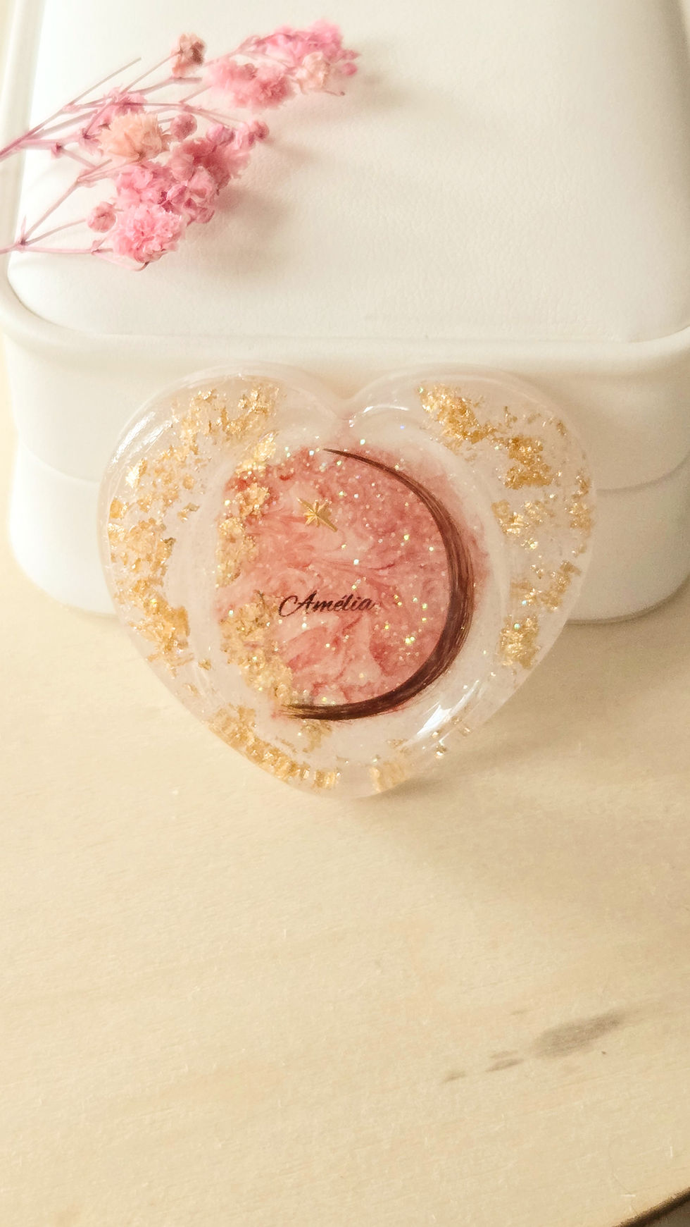 Galet anti stress souvenir avec mèche de cheveux personnalisé