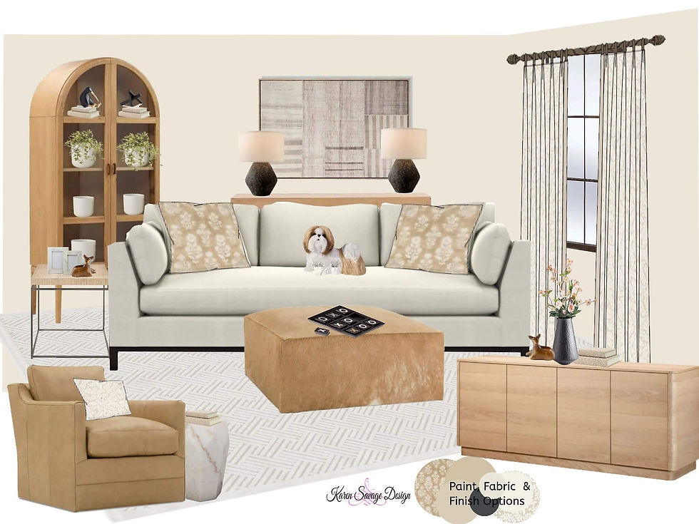 Beige & Cream Color Render Design Concept by Karen Savage Design